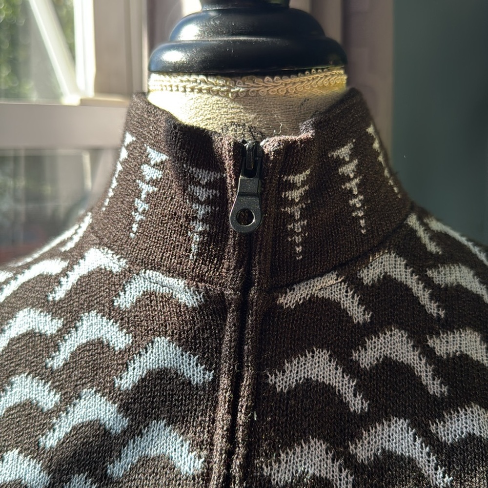 San Remo 2 piece slacks and zippered cardigan size S. Gray and light blue. - Picture 5 of 13